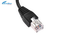 LAN Network Patch Cord Custom Black SFTP Cat 6 24AWG Bare Copper Conductor