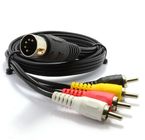Digital Video Audio Cable Cord Component Adapter RCA Plug Sound Bar 5 Pin Mini Din To 3 Rca Cable
