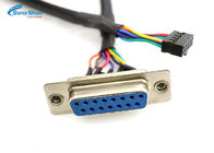 Black VGA Extension Cable , PVC Insulation 9Pin Female To Dupont VGA Monitor Cable