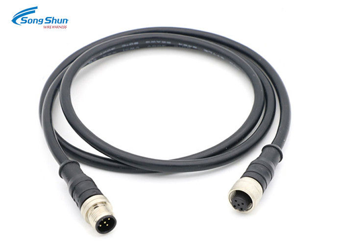M8 IP67 Power Extension Cable , Customized Conductor LED Display Power Cable Wire