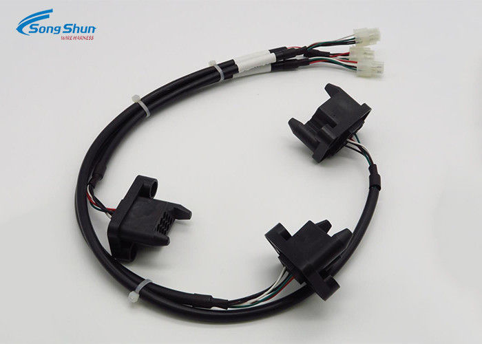 20AWG Black Custom Wiring Harness , 12 Pin Connector Wire Harness Assembly