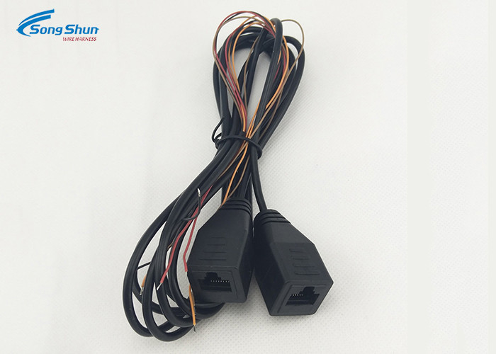 1M Black RJ45 Wire Four Core Connection Injection Molded RJ45 Mother Turn